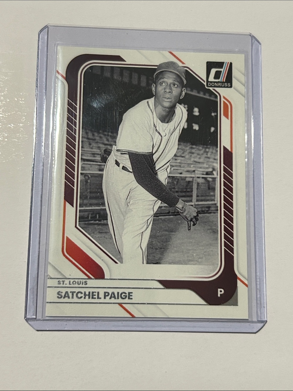 Donruss Satchel Paige Baseball Card - Black, Maroon & Red Accents